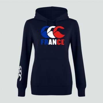 Sweat à capuche France femme bleu marine