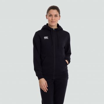 Womens Zip Thru Fleece Hoody Black