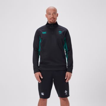 Mens Ireland ¼ Zip Training Top Black/Green